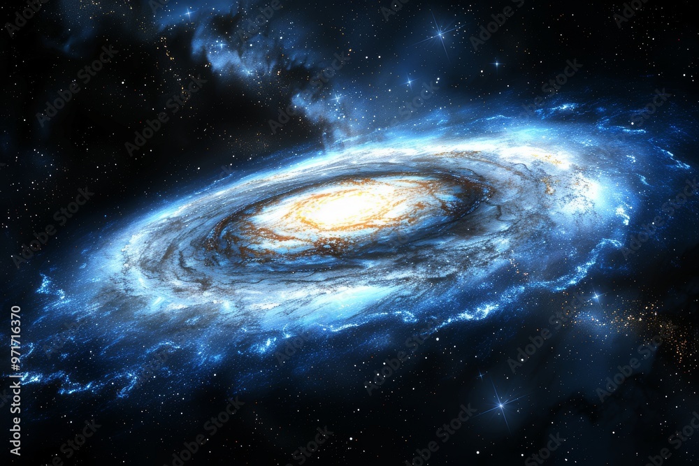 Φωτογραφία Cosmic Oasis Awe-Inspiring Beauty of the Spiraling Milky Way Galaxy in the Night