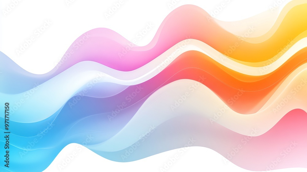 Gradient color wave brochure layout and poster design template with abstract composition suitable for cover pages Gradient color wave brochure layout and poster design template with abstract composition suitable for cover pages