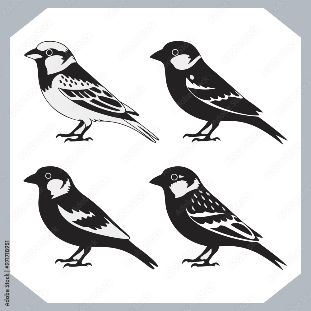 Set of Sparrow bird silhouette collection, Sparrow flying design, bird black silhouettes of different kinds sparrow vector flat isolated Set of Sparrow bird silhouette collection, Sparrow flying design, bird black silhouettes of different kinds sparrow vector flat isolated