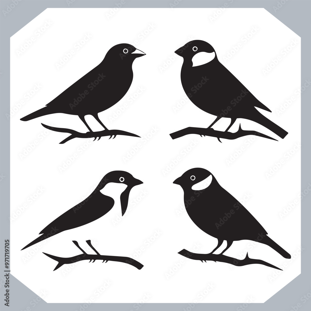 Set of Sparrow bird silhouette collection, Sparrow flying design, bird black silhouettes of different kinds sparrow vector flat isolated Set of Sparrow bird silhouette collection, Sparrow flying design, bird black silhouettes of different kinds sparrow vector flat isolated