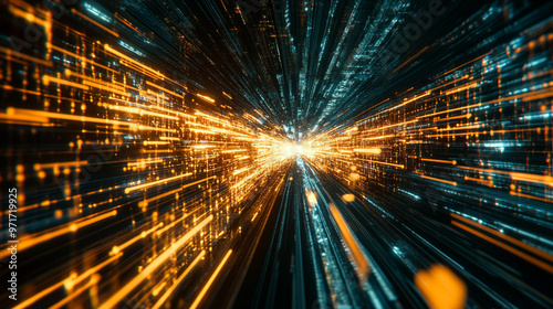 Futuristic highway road with a digital space background  3D rendered to depict advanced technology and innovation  merging virtual and physical realms in a dynamic  high-tech landscape