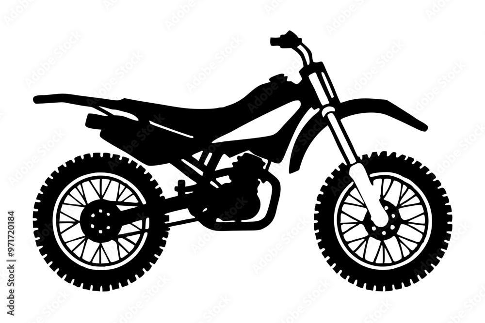 Fototapeta premium Dirt Bike Silhouette, Off-road Motocross Dirt bike Vector Illustration 