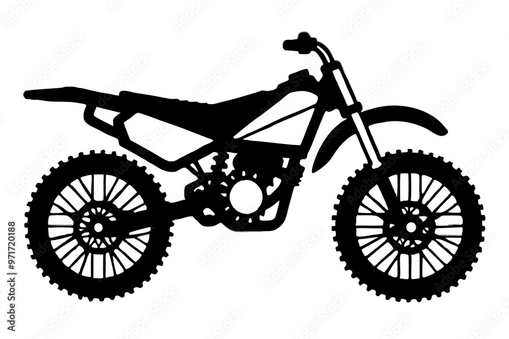 Obraz premium Dirt Bike Silhouette, Off-road Motocross Dirt bike Vector Illustration 