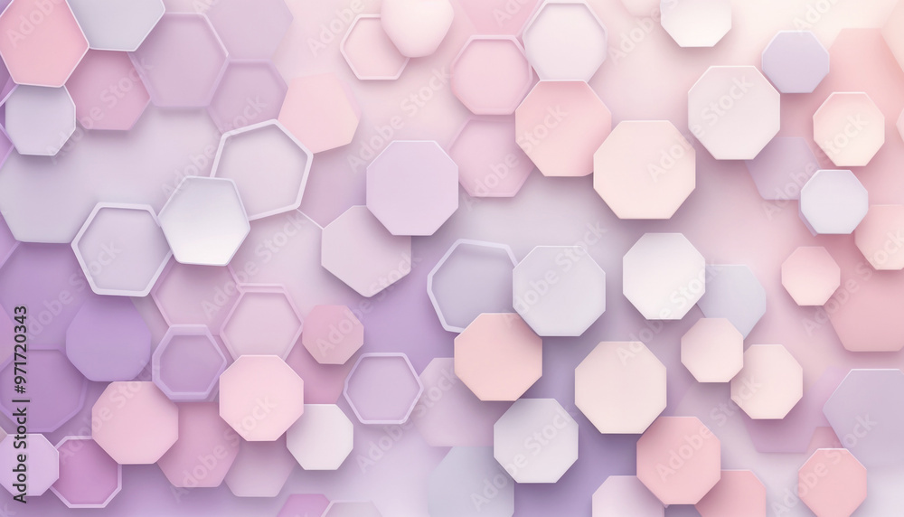 Abstract Gradient Hexagons in Pastel Tones – Calming and Balanced Design Abstract Gradient Hexagons in Pastel Tones – Calming and Balanced Design