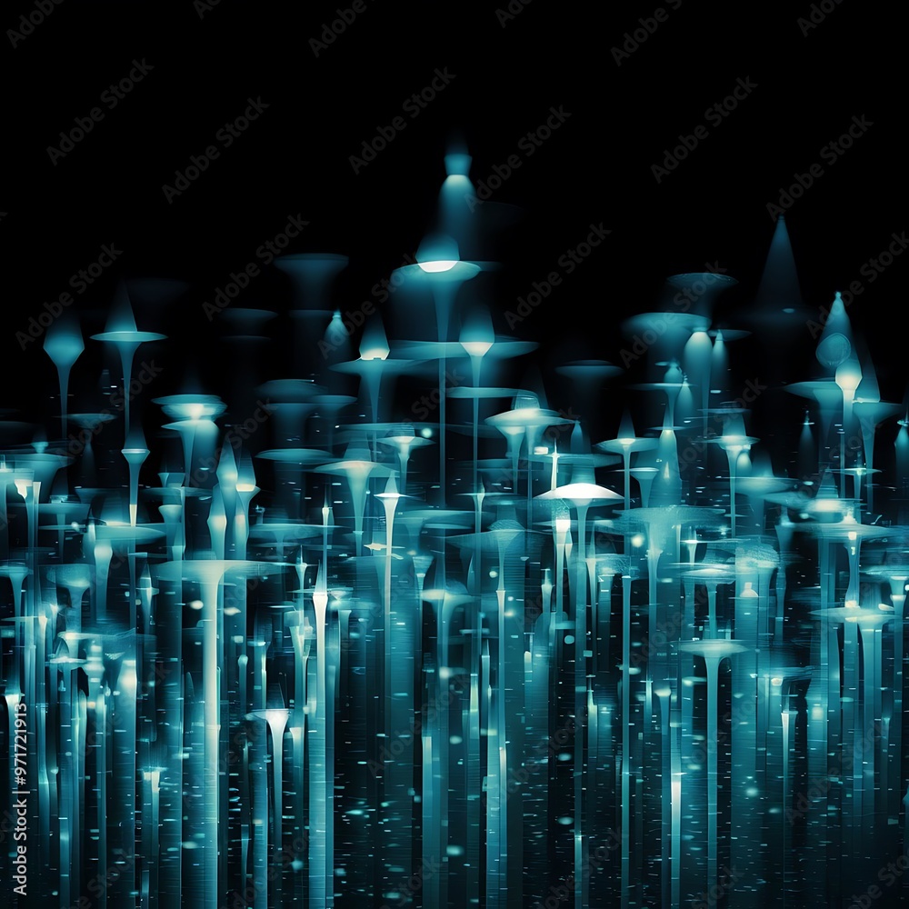 Fototapeta premium Lights on blue background.