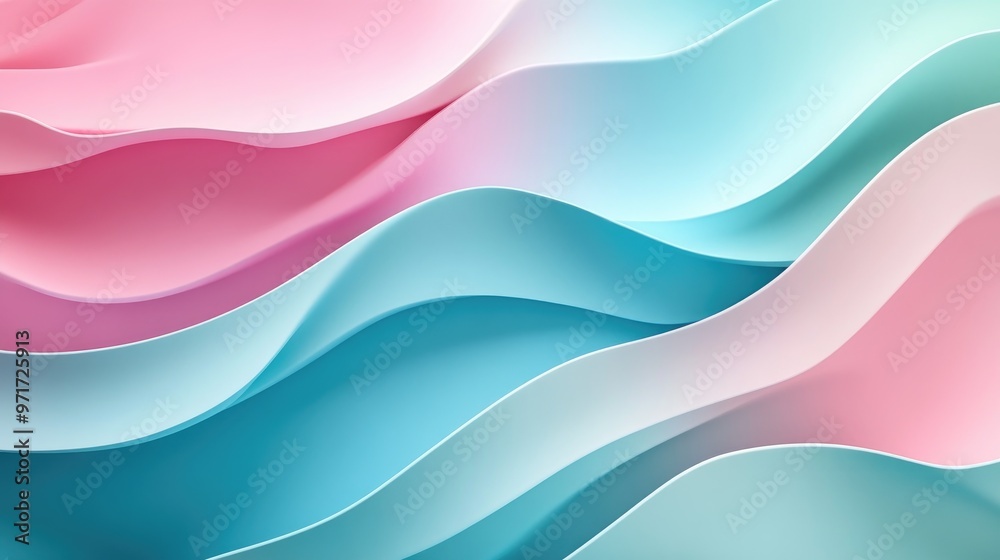 Colorful Abstract Wave Pattern with Soft Pastel Gradient Background Colorful Abstract Wave Pattern with Soft Pastel Gradient Background