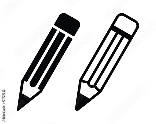 Set of Black Pencil icon collection. Pencil icon. Vector Illustration.