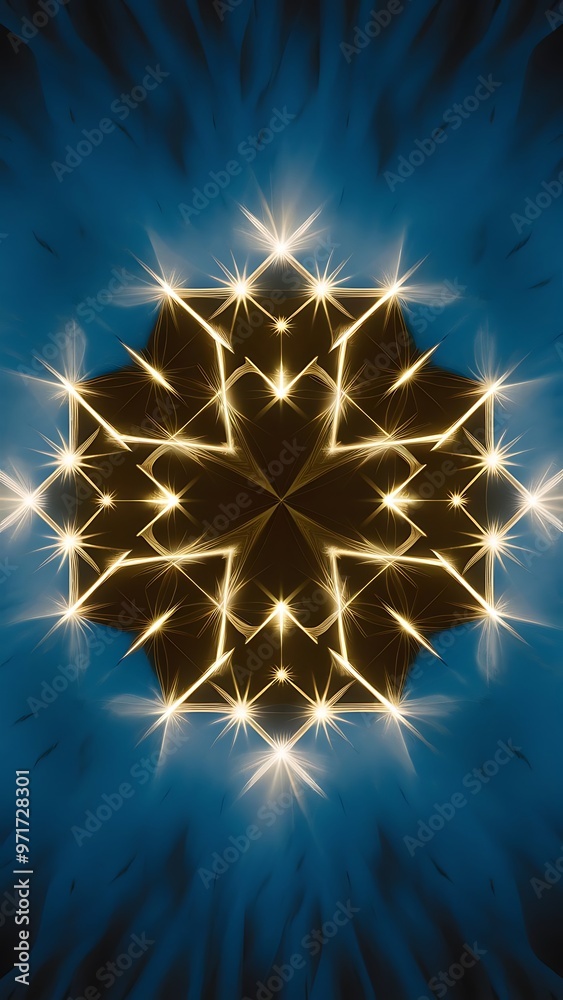 Fototapeta premium Lights on blue background.