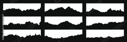 Set of simple Torn paper vector collection. Tron page edges. Vector Illustration.