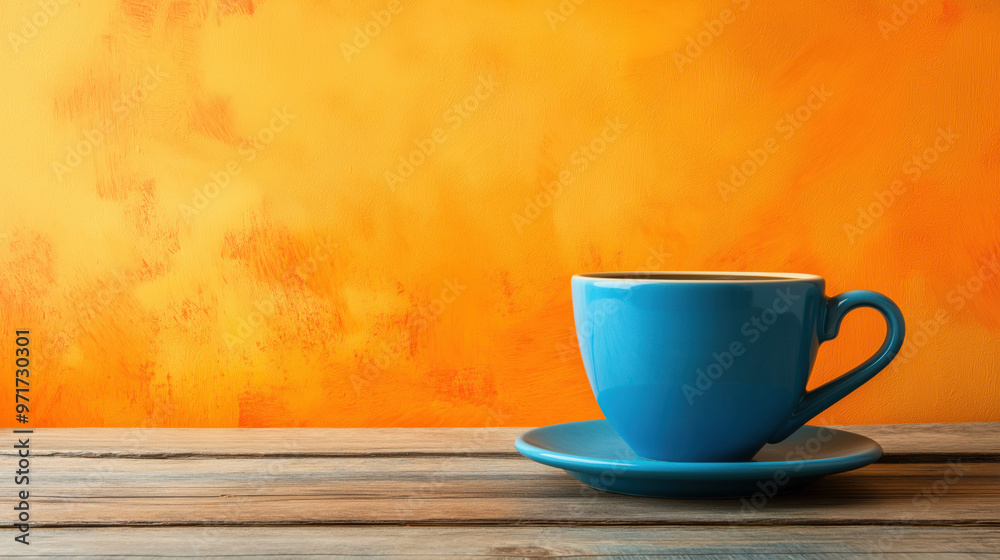 Modern Coffee Cup On Wooden Table With In The Centre Of The Coffee Cup Modern Coffee Cup On Wooden Table With In The Centre Of The Coffee Cup