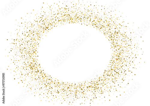 Christmas, new year blank space card template with abstract golden star shaped scattered confetti background