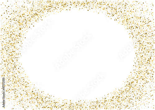 Christmas, new year blank space card template with abstract golden star shaped scattered confetti background