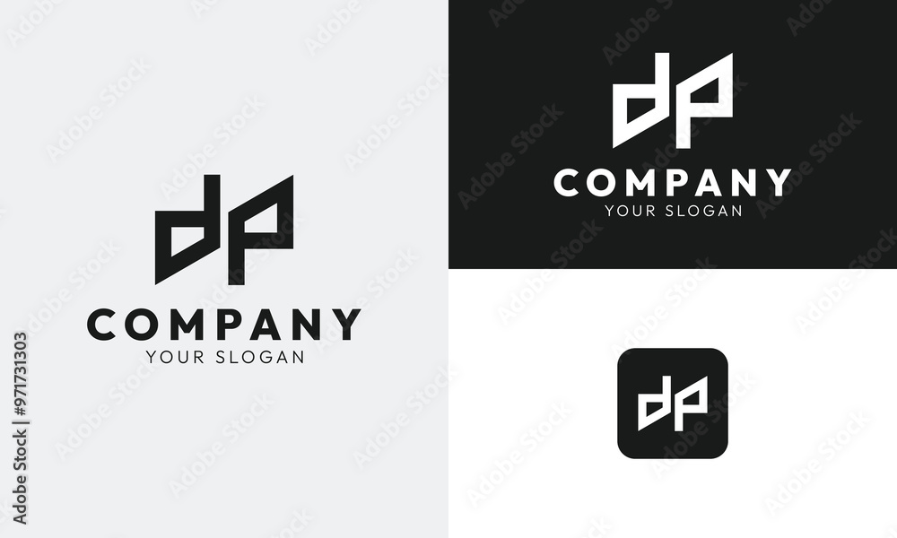 Minimal Vector Lettermark Logo Design with Letters DP Minimal Vector Lettermark Logo Design with Letters DP