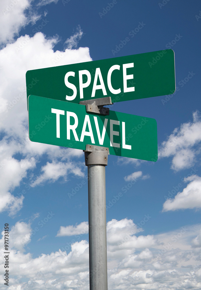 Fototapeta premium space travel sign