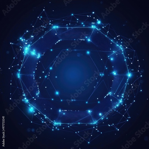 Abstract Geometric Design with Blue Lights