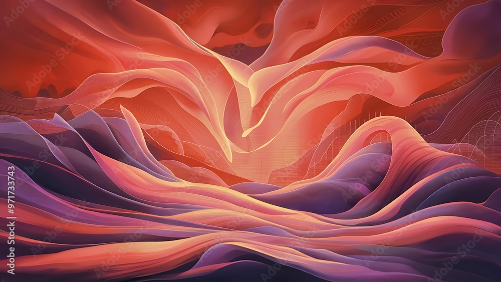 Fototapeta premium Beautiful abstract background in orange and purple color