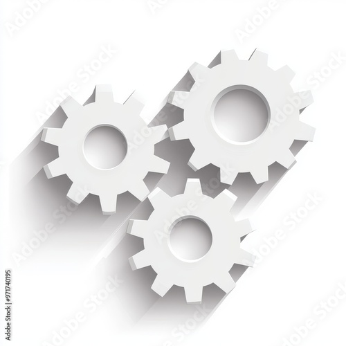 Stock illustration of 3D gears, illustrating business collaboration