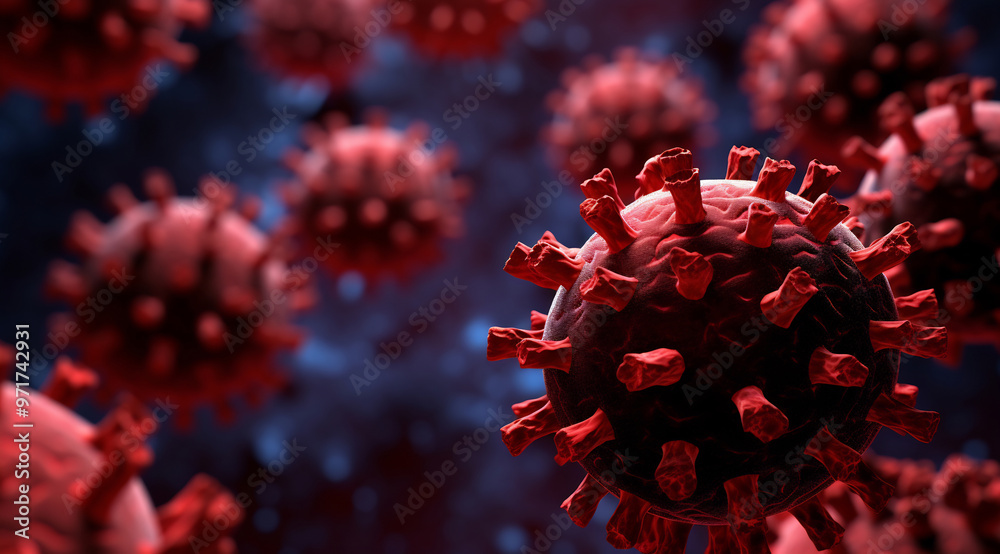 Intricate Red Virus Structure Render Intricate Red Virus Structure Render