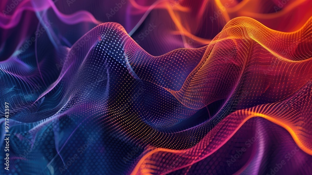 Fototapeta premium Abstract trendy gradient flowing geometric pattern background texture for poster cover design