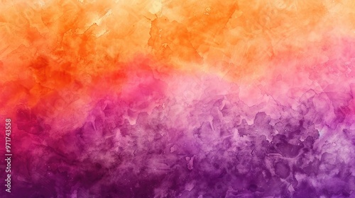 abstract watercolor background sunset sky orange purple