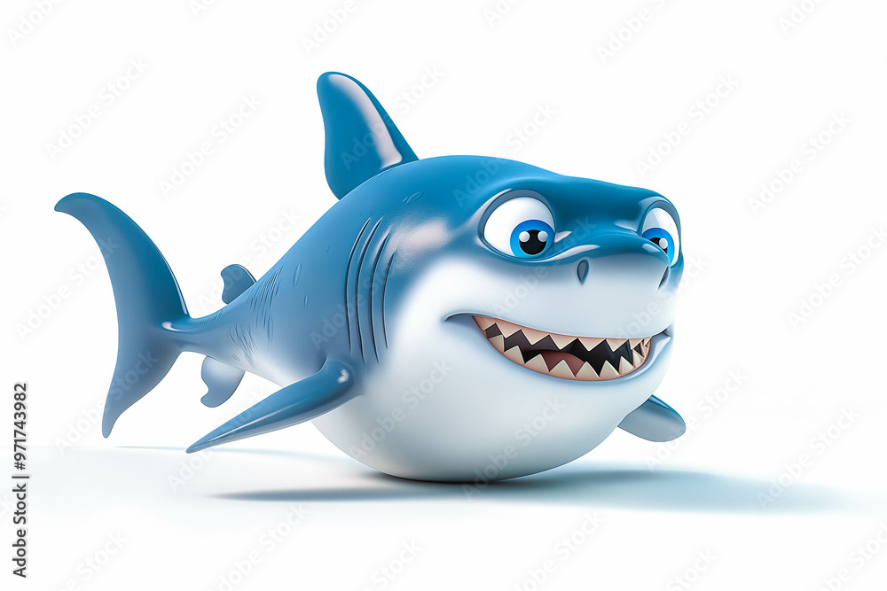 cartoon 3d illustration of a cute friendly shark smiling cartoon 3d illustration of a cute friendly shark smiling