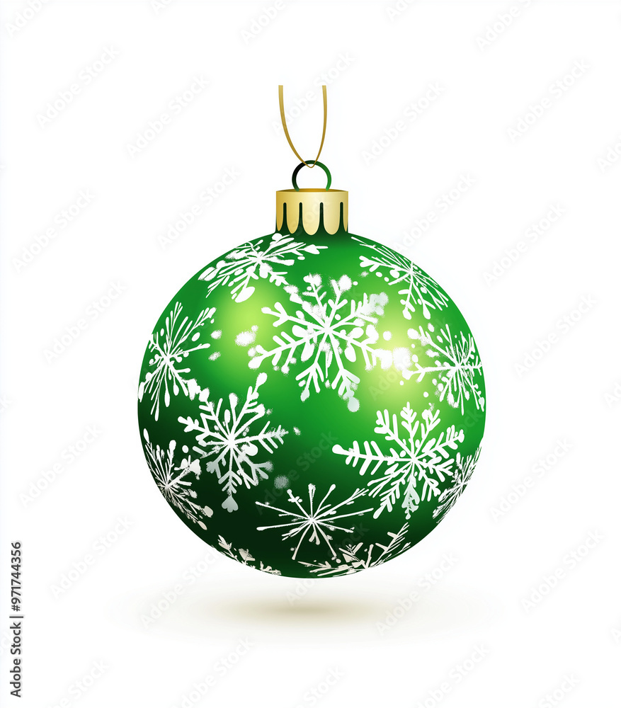green Christmas tree ball on a white background green Christmas tree ball on a white background