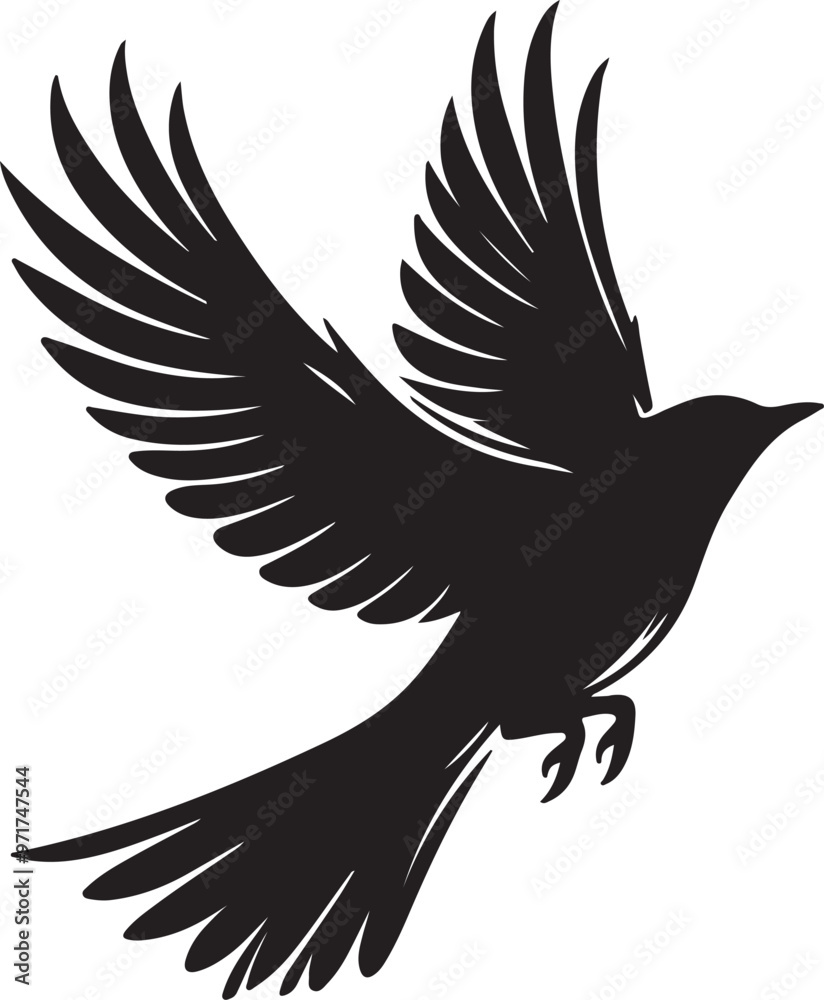 Fototapeta premium Flying Bird Silhouette Vector – Perfect for Logos and Designs EPS 10