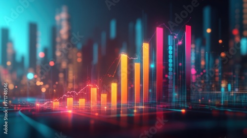 An abstract financial graph. Concepts of forex and market analysis