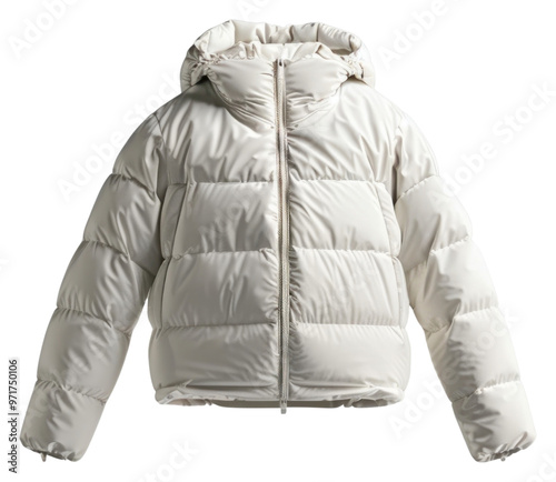 PNG Blank wite down jacket mockup clothing apparel coat. photo