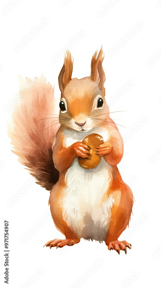 Cute squirrel holding nut Cute squirrel holding nut