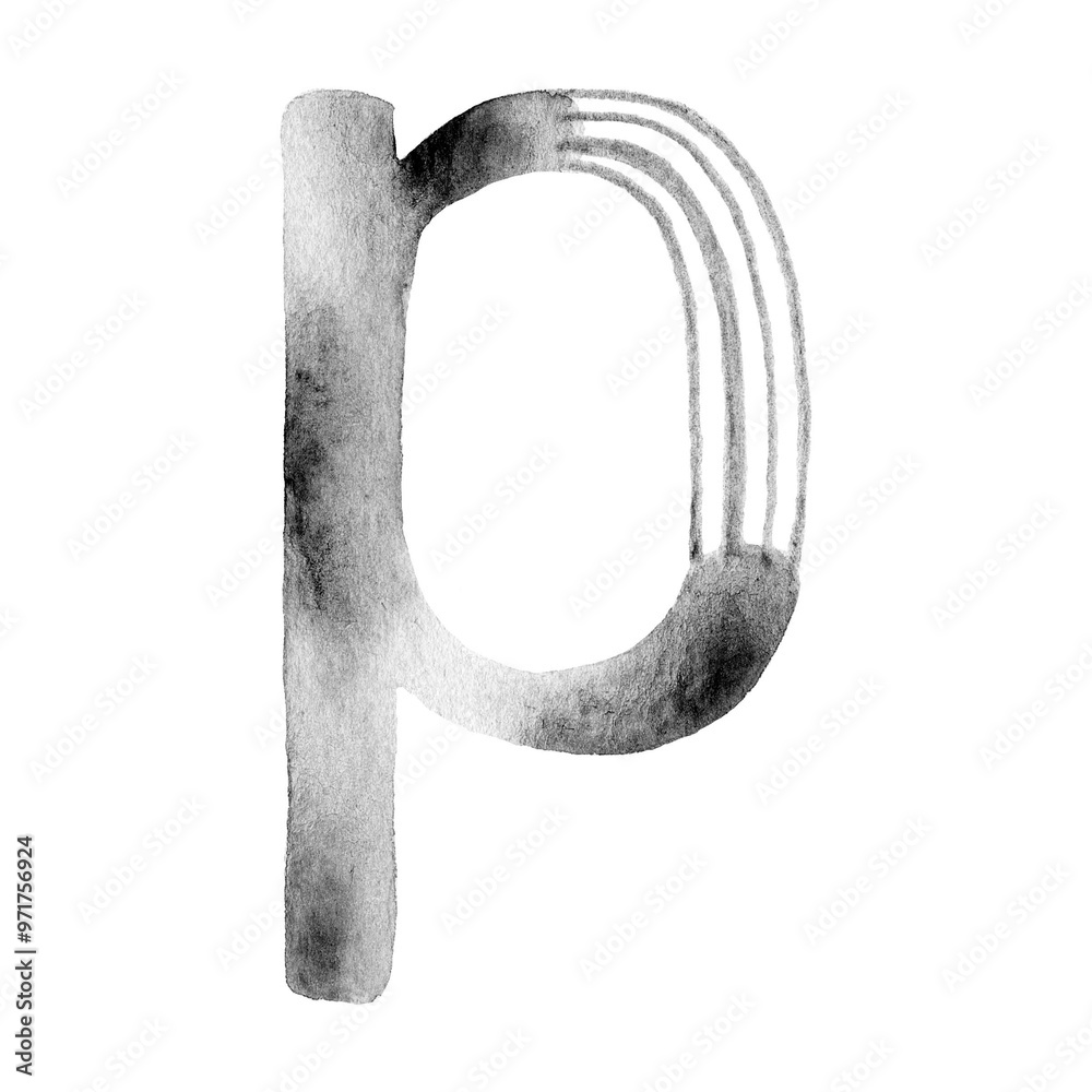 Watercolor lowercase letter Watercolor lowercase letter