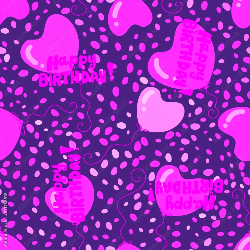 Birthday seamless pattern for wrapping paper and fabrics and linens Birthday seamless pattern for wrapping paper and fabrics and linens