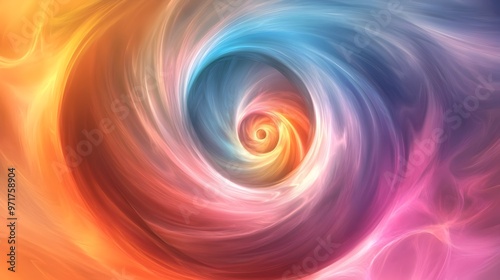 Vibrant Psychedelic Fluid Spiral Swirl Abstract Digital Artwork Background