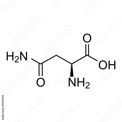 фотографія Chemical structural formula of amino acid, asparagine