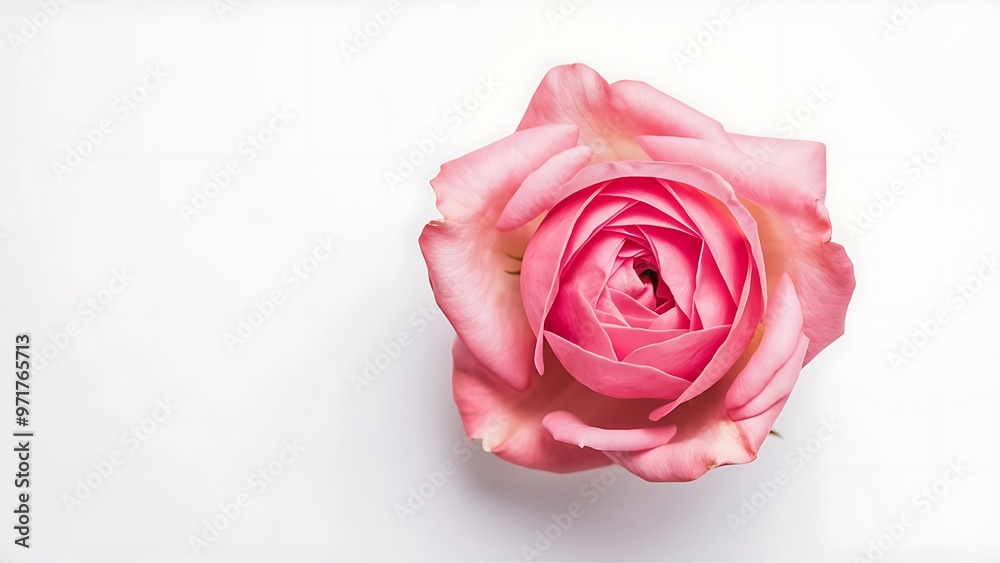 Fototapeta premium Pink rose flowers isolated on white background with copy space