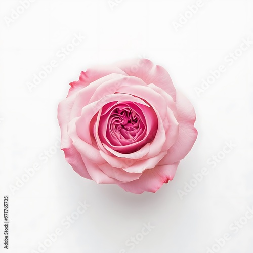 Pink rose flowers isolated on white background with copy space