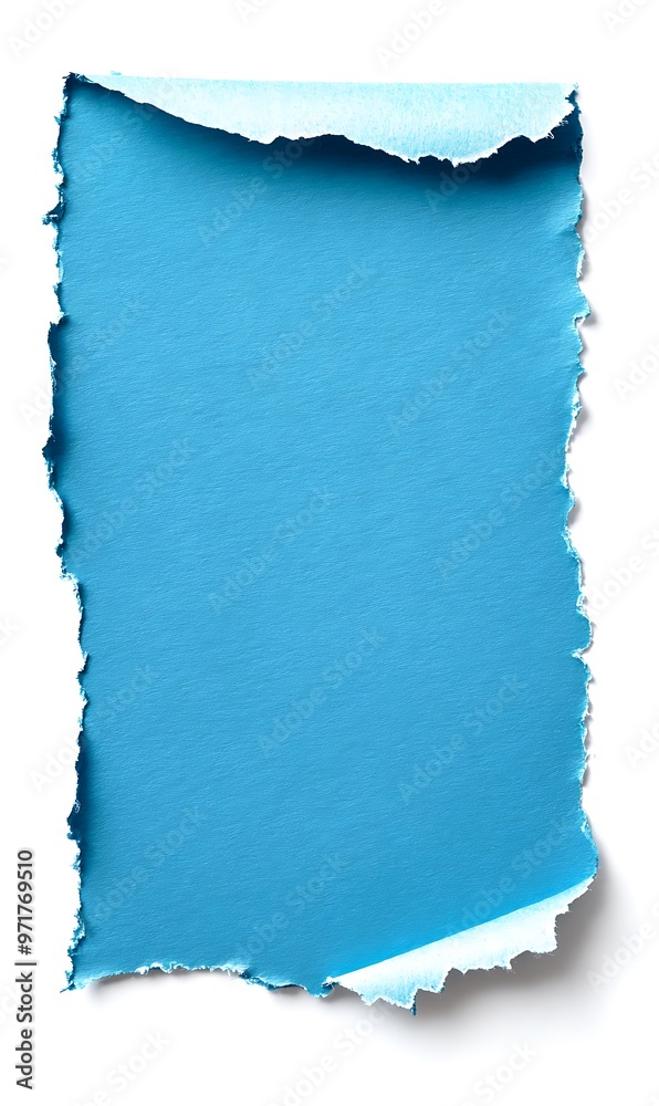 Obraz premium Ripped Blue Paper Background with Copy Space