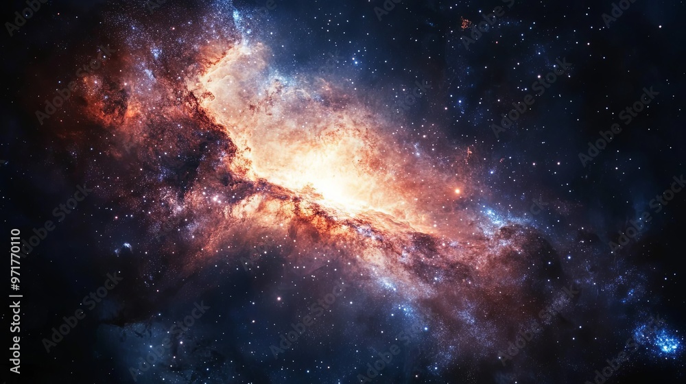 Fototapeta premium Cosmic Nebula with Glowing Stars