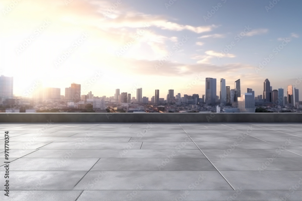 Urban city skyline view from rooftop Urban city skyline view from rooftop