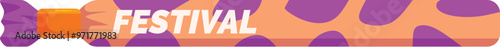 Festival wristband with a modern design is lying flat on a white background