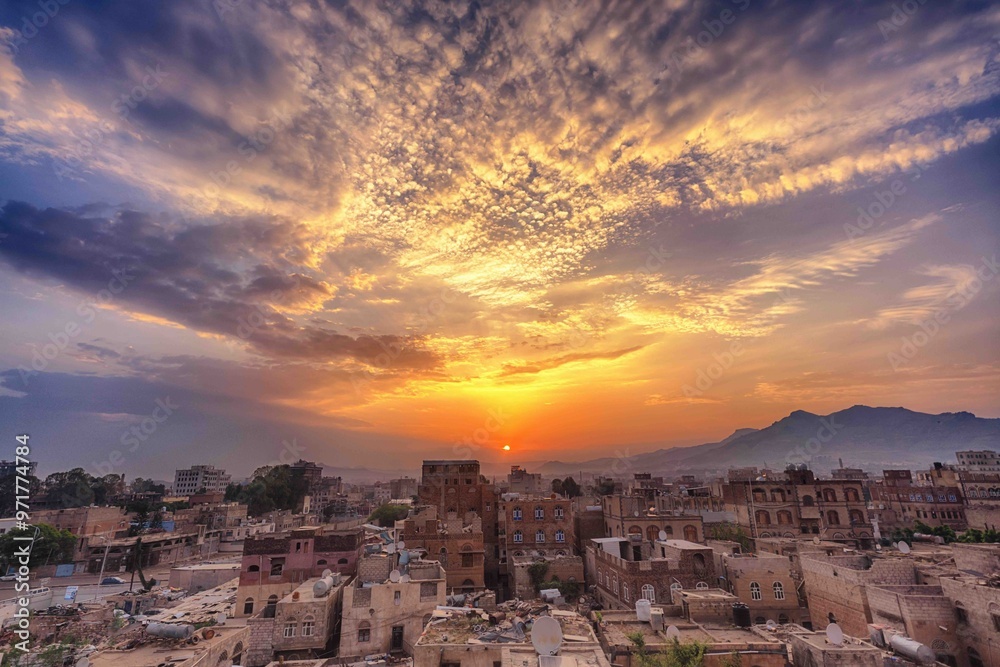 Fototapeta premium sunset over the grand canyon city