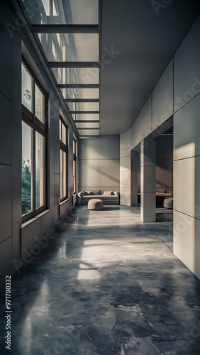 Empty interior in a modern style . 3D render