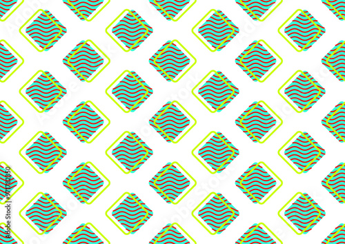 Abstract geometric seamless pattern 80s-90s aesthetic. Sport, street active wear. Contemporary memphis inspired design background. Electric neon colors