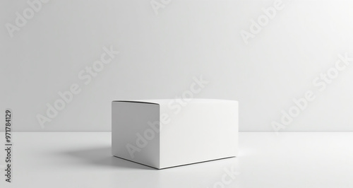 blank white box on black