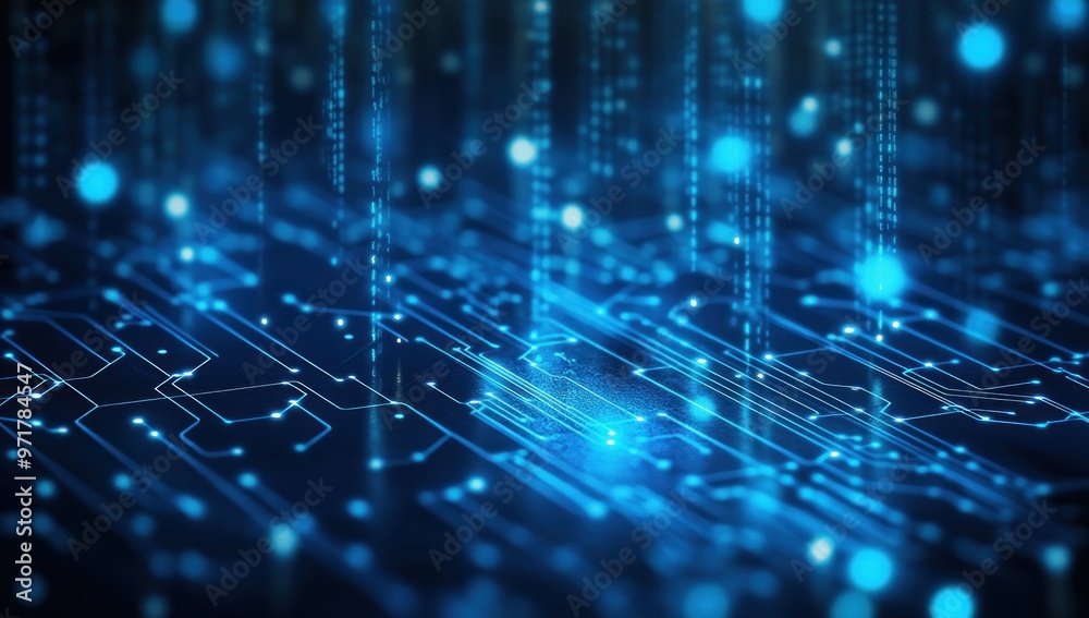 Digital Circuitry, Blue Hues: A Visual Representation of Data Flow Digital Circuitry, Blue Hues: A Visual Representation of Data Flow