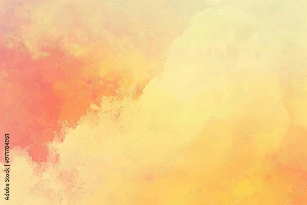Obraz premium A warm autumn glow envelops the landscape with seamless transitions of yellow and orange hues, evoking a cozy fall atmosphere in a natural setting of tranquility and serenity