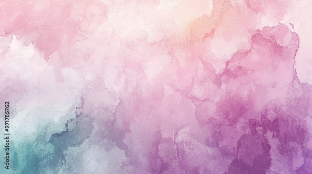 Fototapeta premium Soft Watercolor Texture in Pastel Hues for Wedding Invitations, Posters, and Artistic Designs