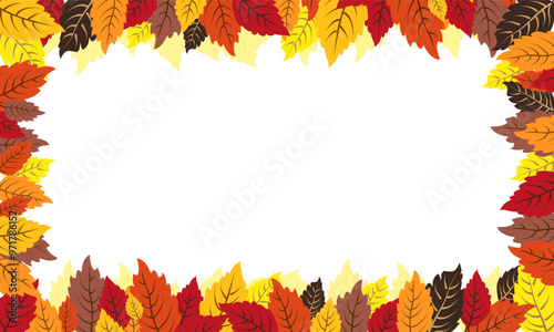 Vector isolated rectangular frame of yellow dry alder autumn leaves. Border for text and lettering. Isolated flat illustration with brown plant for design, greeting card, banner, flyer, sale, poster