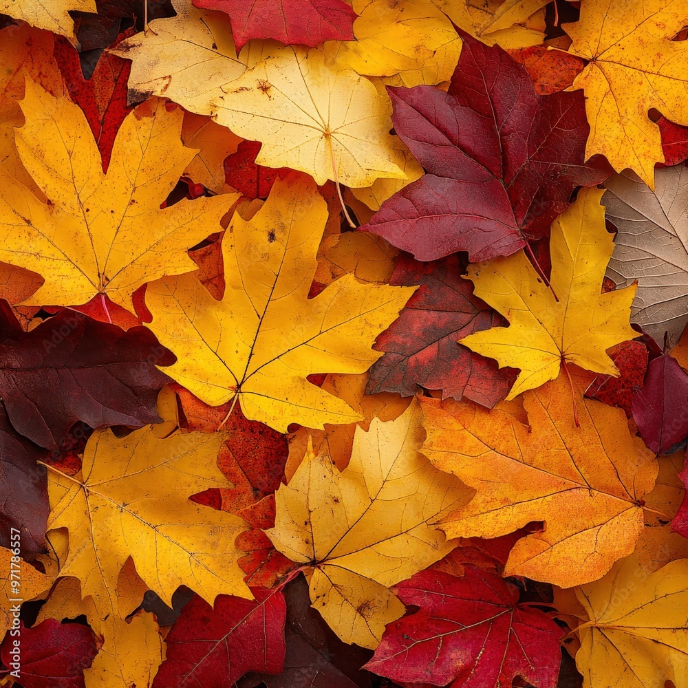 Vibrant autumn leaves scattered across a natural background Vibrant autumn leaves scattered across a natural background