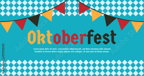 Bavarian Oktoberfest seamless pattern with blue and white rhombus Flag of Bavaria Oktoberfest blue checkered background with Germany flags colors 